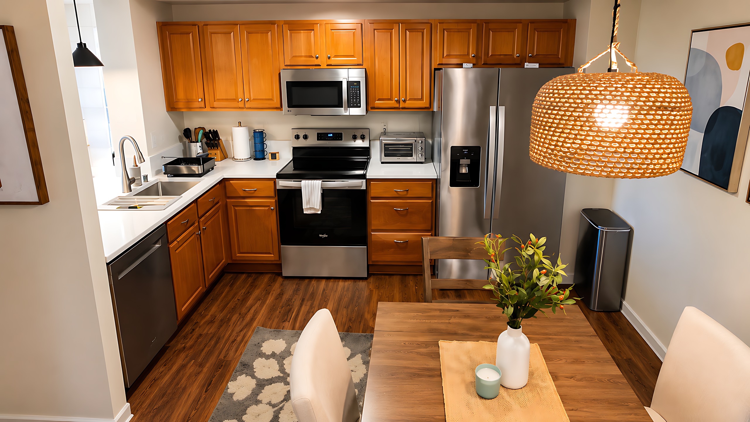 Kitchen and dining, close, Unit 416