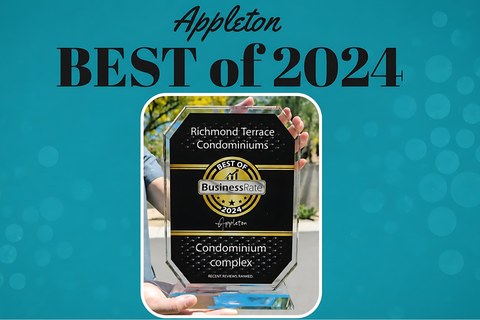 Best of 2024 Appleton award from BusinessRate for Richmond Terrace Condominiums, condominium complex